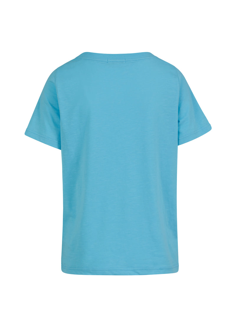 Coster Copenhagen T-SHIRT WITH PAINT MIX - MID SLEEVE T-Shirt Aqua blue - 585