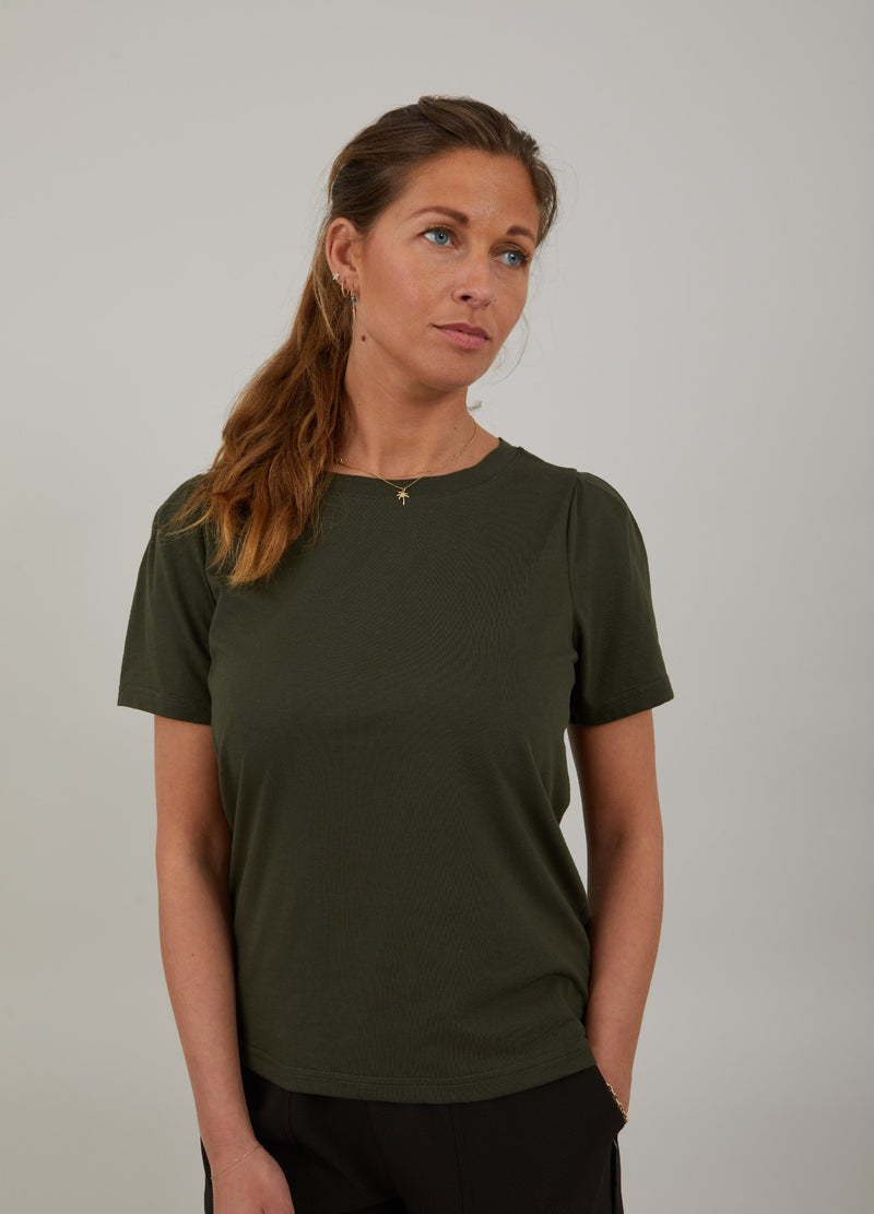 Coster Copenhagen T-SHIRT WITH PLEATS T-Shirt Fall leaves - 468