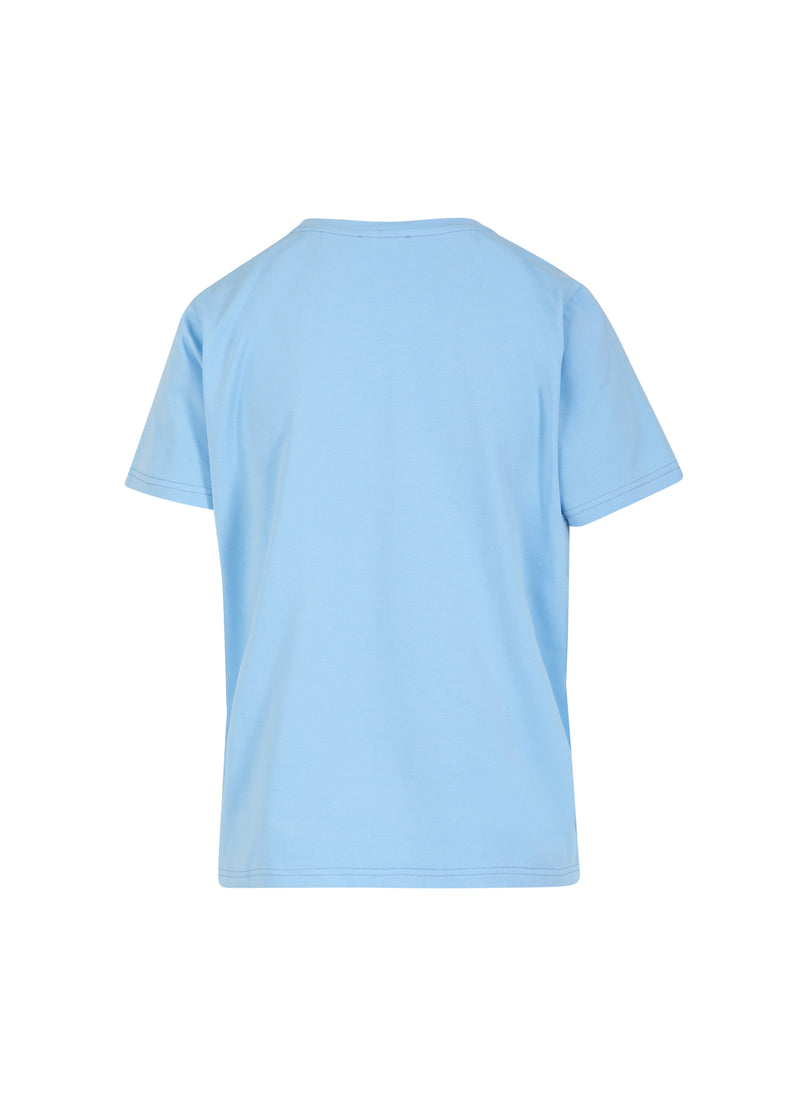 Coster Copenhagen T-SHIRT WITH RHINESTONES Shirt/Blouse Pastel blue - 538