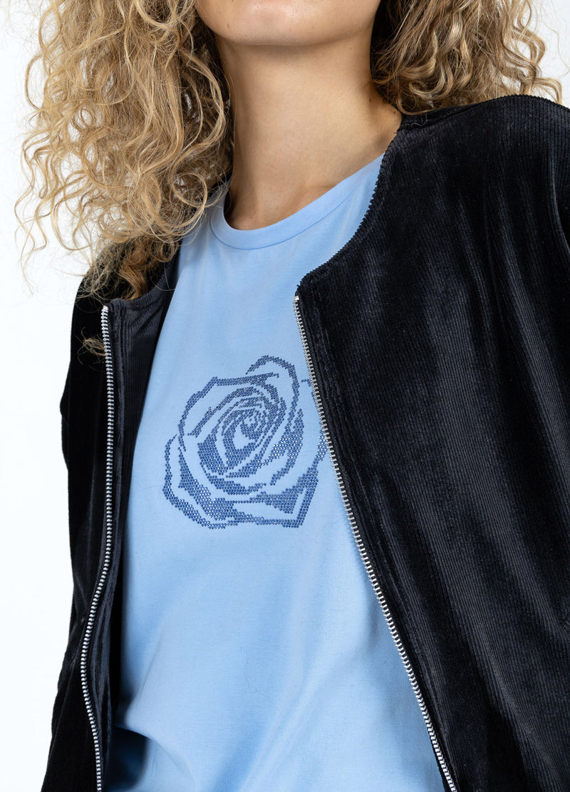 Coster Copenhagen T-SHIRT WITH RHINESTONES Shirt/Blouse Pastel blue - 538
