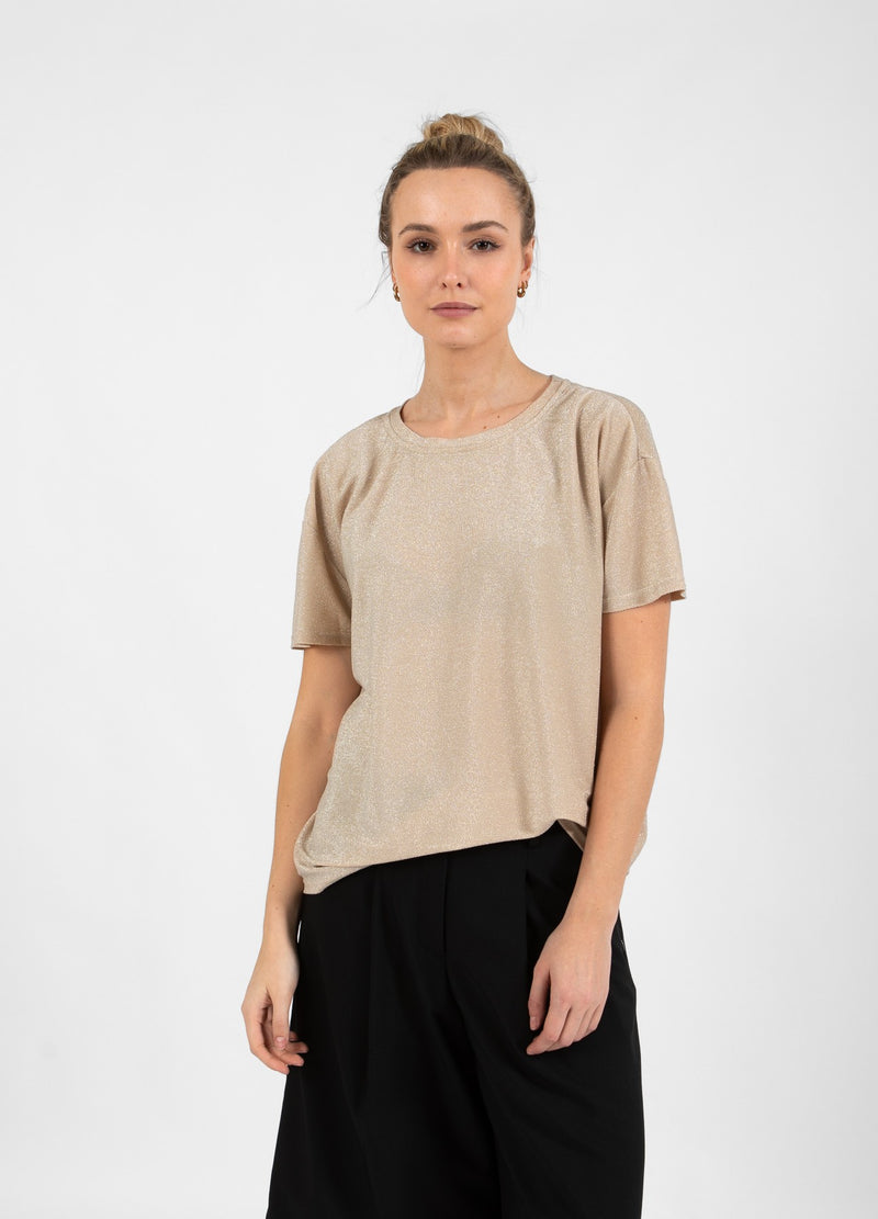 Coster Copenhagen T-SHIRT WITH SHIMMER Shirt/Blouse Creme - 241