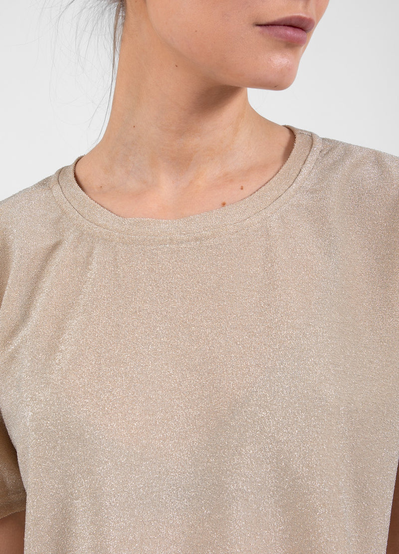 Coster Copenhagen T-SHIRT WITH SHIMMER Shirt/Blouse Creme - 241