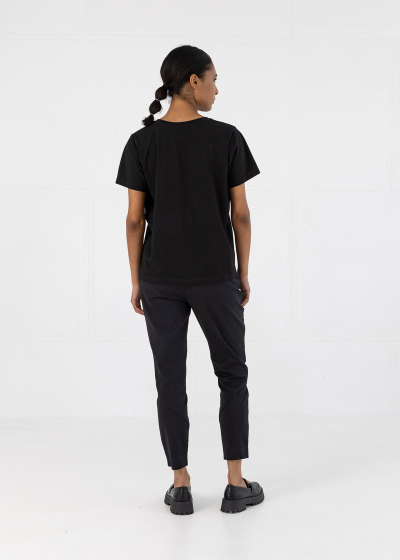 Coster Copenhagen T-SHIRT WITH V-NECKLINE - MEDIUM LENGTH SLEEVES T-Shirt Black - 100