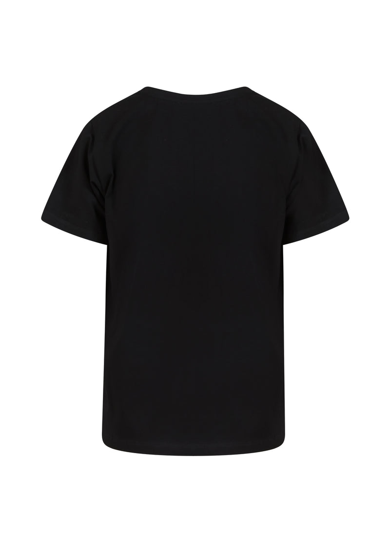 Coster Copenhagen T-SHIRT WITH V-NECKLINE - MEDIUM LENGTH SLEEVES T-Shirt Black - 100