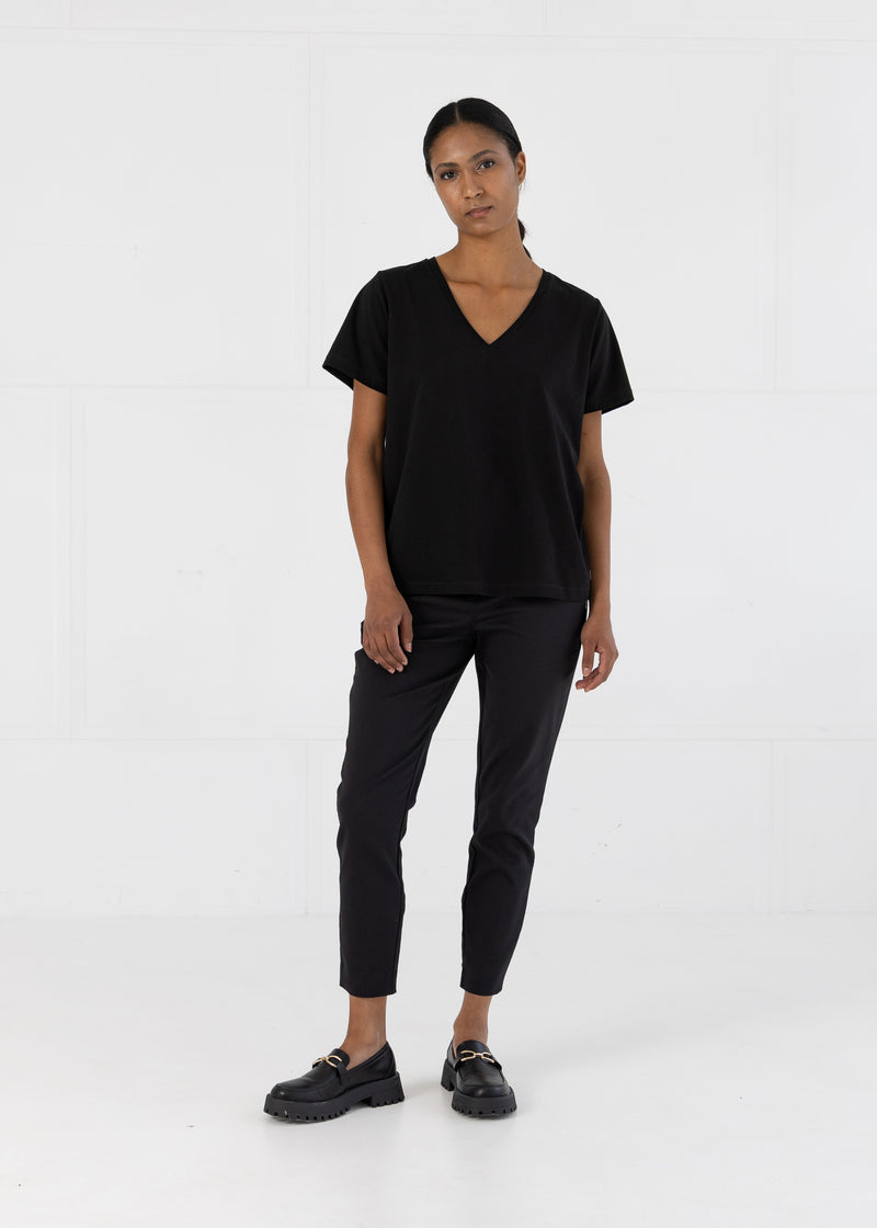 Coster Copenhagen T-SHIRT WITH V-NECKLINE - MEDIUM LENGTH SLEEVES T-Shirt Black - 100