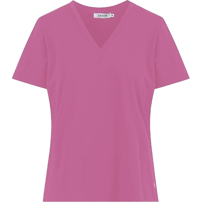 Coster Copenhagen T-SHIRT WITH V-NECKLINE - MEDIUM LENGTH SLEEVES T-Shirt Magenta - 861