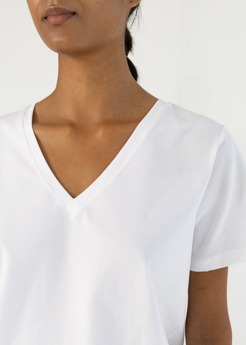 Coster Copenhagen T-SHIRT WITH V-NECKLINE - MEDIUM LENGTH SLEEVES T-Shirt White - 200