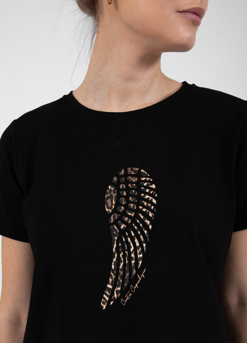 Coster Copenhagen T-SHIRT WITH WING - MID SLEEVES T-Shirt Black - 100