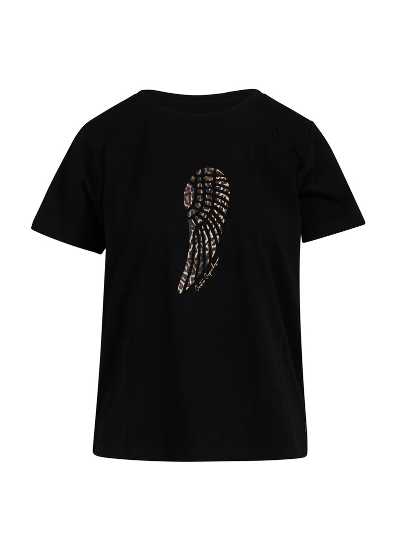 Coster Copenhagen T-SHIRT WITH WING - MID SLEEVES T-Shirt Black - 100