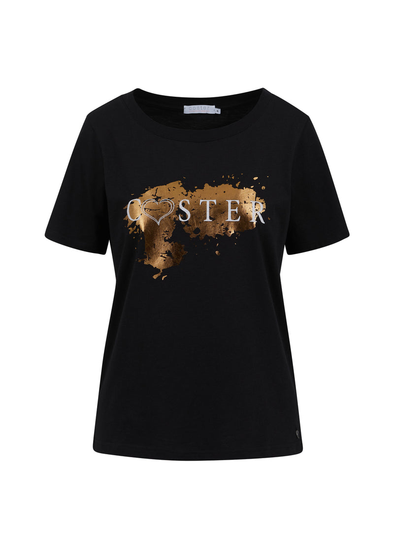 Coster Copenhagen TEE W. HEART COSTER PRINT - MID SLEEVE T-Shirt Black - 100