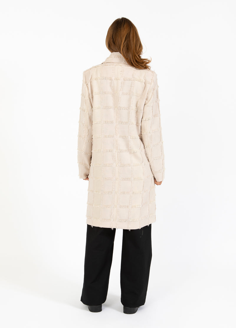 Coster Copenhagen TEXTURED LONG COAT Outerwear Creme - 241