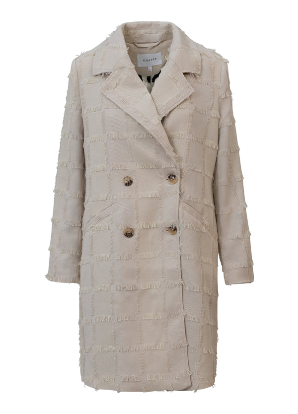 Coster Copenhagen TEXTURED LONG COAT Outerwear Creme - 241