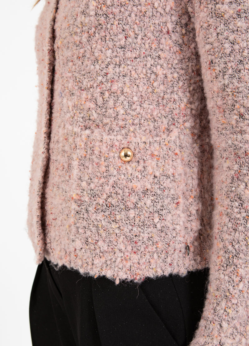 Coster Copenhagen TIGHT BOUCLE CARDIGAN Knitwear Rose boucle - 677