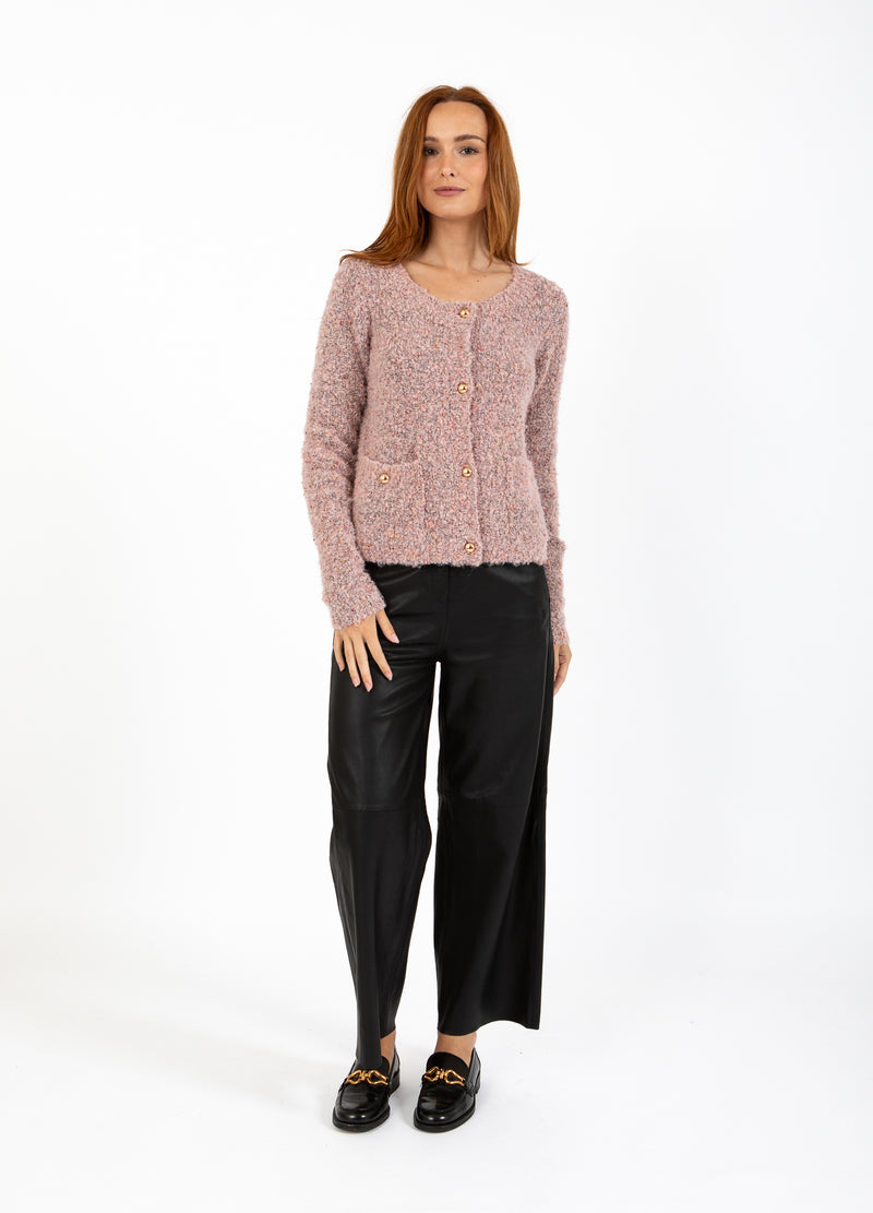 Coster Copenhagen TIGHT BOUCLE CARDIGAN Knitwear Rose boucle - 677