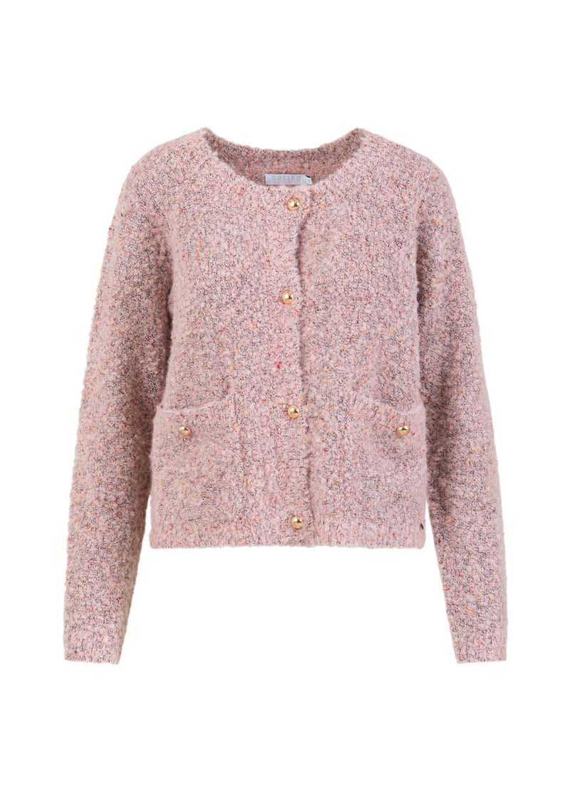 Coster Copenhagen TIGHT BOUCLE CARDIGAN Knitwear Rose boucle - 677