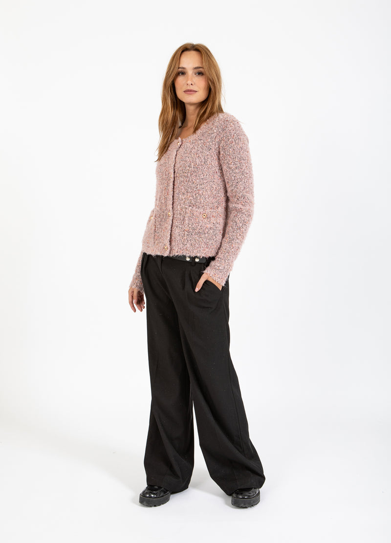 Coster Copenhagen TIGHT BOUCLE CARDIGAN Knitwear Rose boucle - 677