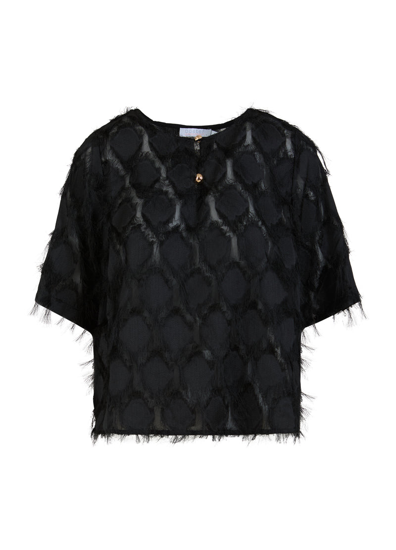 Coster Copenhagen TOP IN FLUFFY LACE Shirt/Blouse Black - 100