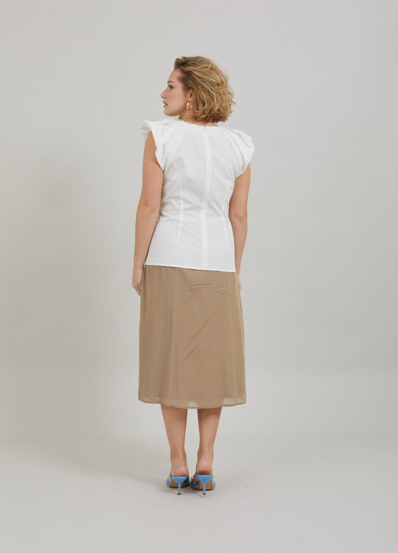 Coster Copenhagen TOP W. GATHERINGS Top - Short sleeve White - 200