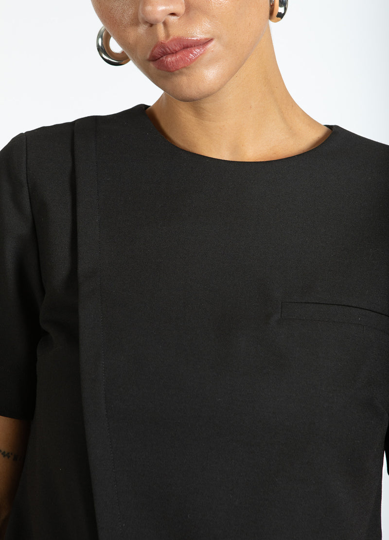 Coster Copenhagen TOP WITH PLEAT DETAIL Shirt/Blouse Black - 100