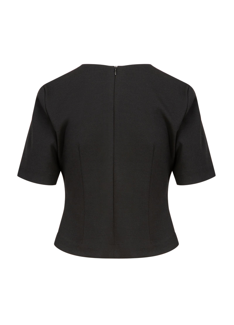 Coster Copenhagen TOP WITH PLEAT DETAIL Shirt/Blouse Black - 100