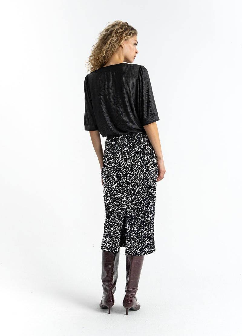 Coster Copenhagen TOP WITH PUFF SLEEVES Shirt/Blouse Black - 100