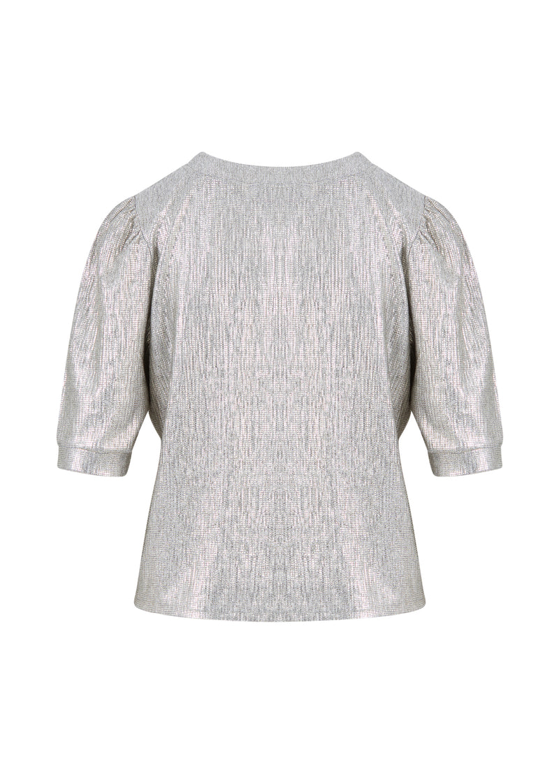 Coster Copenhagen TOP WITH PUF SLEEVES Shirt/Blouse Silver/gold - 212