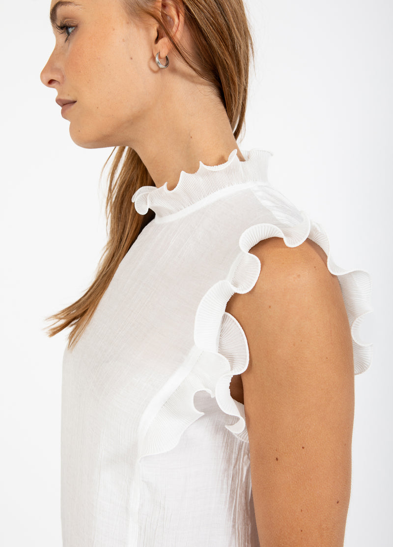 Coster Copenhagen TOP WITH RUFFLES Shirt/Blouse Off white - 201