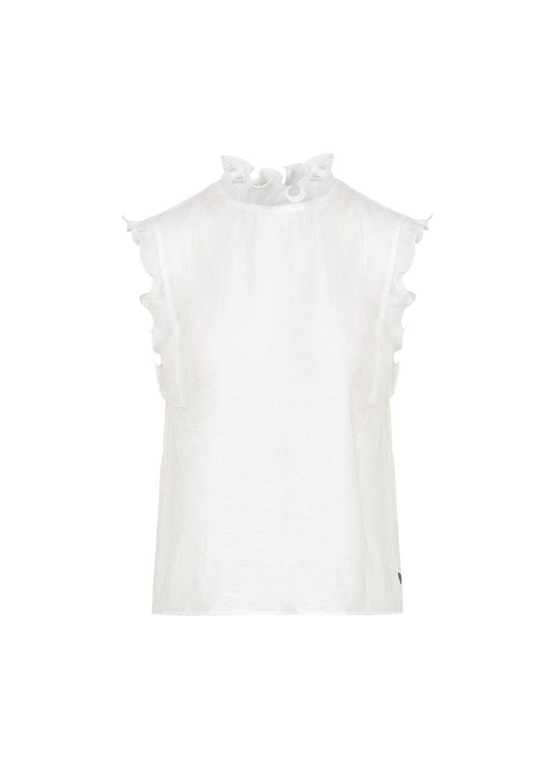 Coster Copenhagen TOP WITH RUFFLES Shirt/Blouse Off white - 201