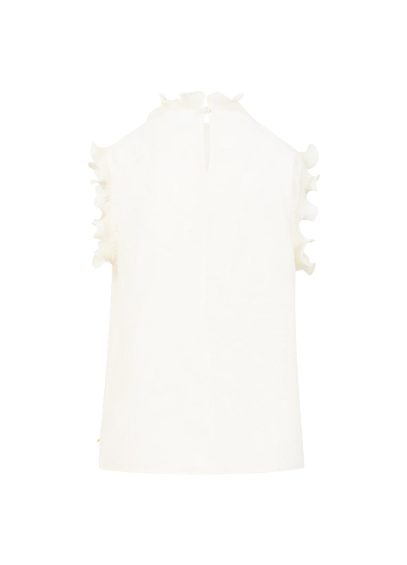 Coster Copenhagen TOP WITH RUFFLES Shirt/Blouse Creme - 241