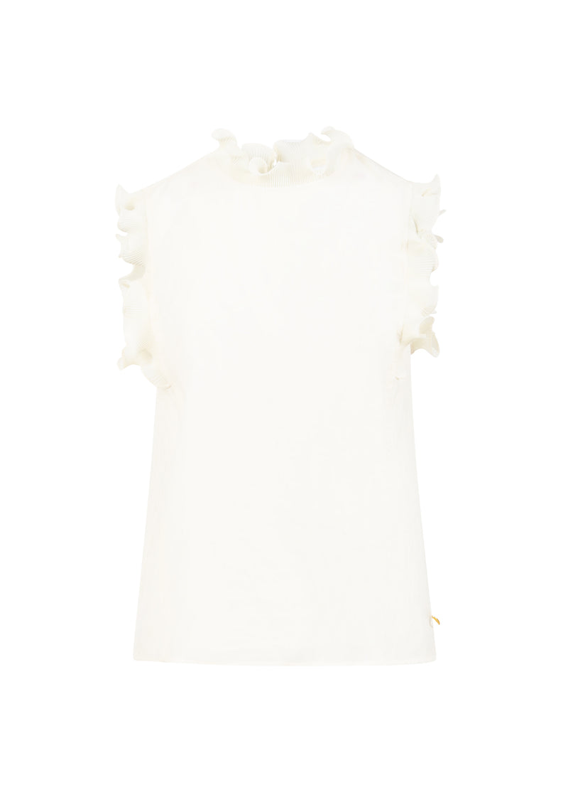 Coster Copenhagen TOP WITH RUFFLES Shirt/Blouse Creme - 241