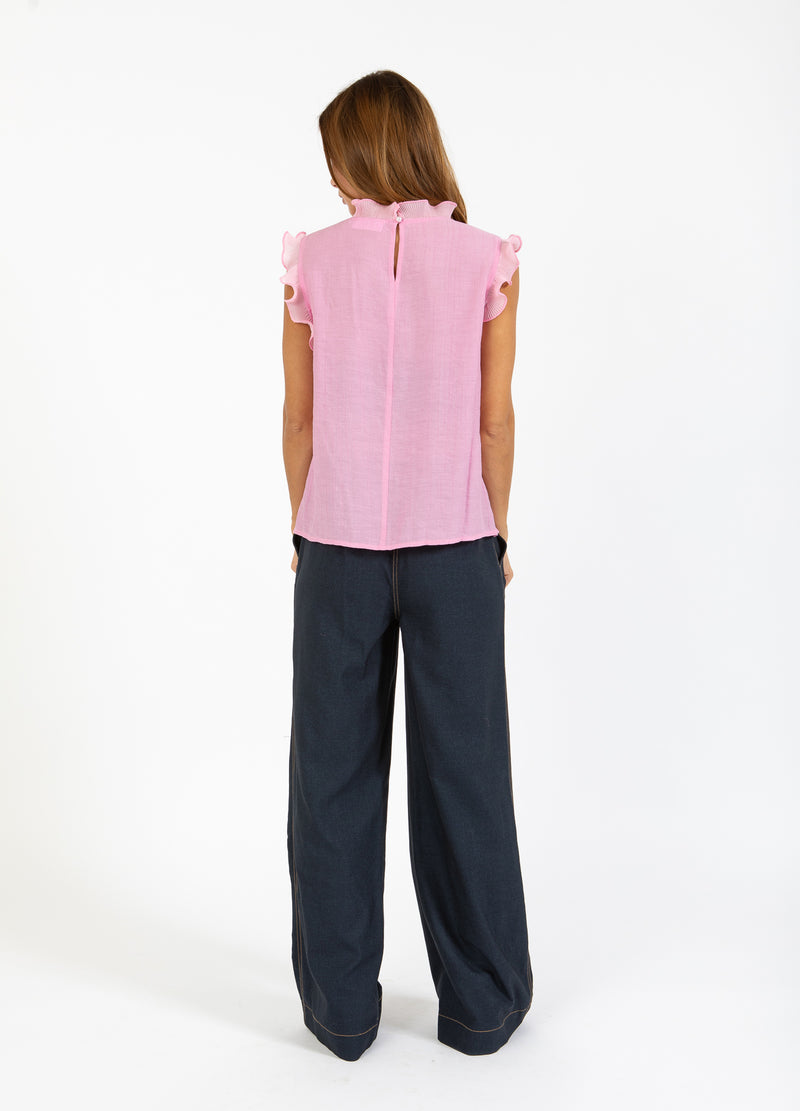 Coster Copenhagen TOP WITH RUFFLES Shirt/Blouse Magenta - 861