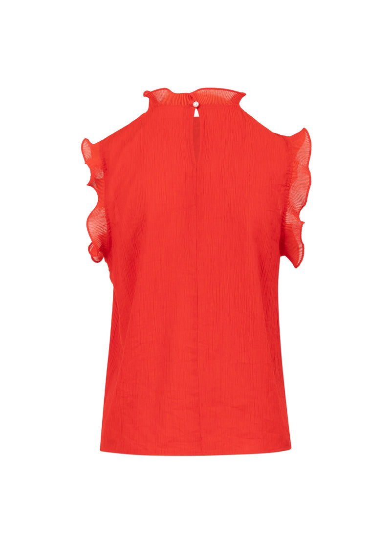 Coster Copenhagen TOP WITH RUFFLES Shirt/Blouse Scarlet red - 618