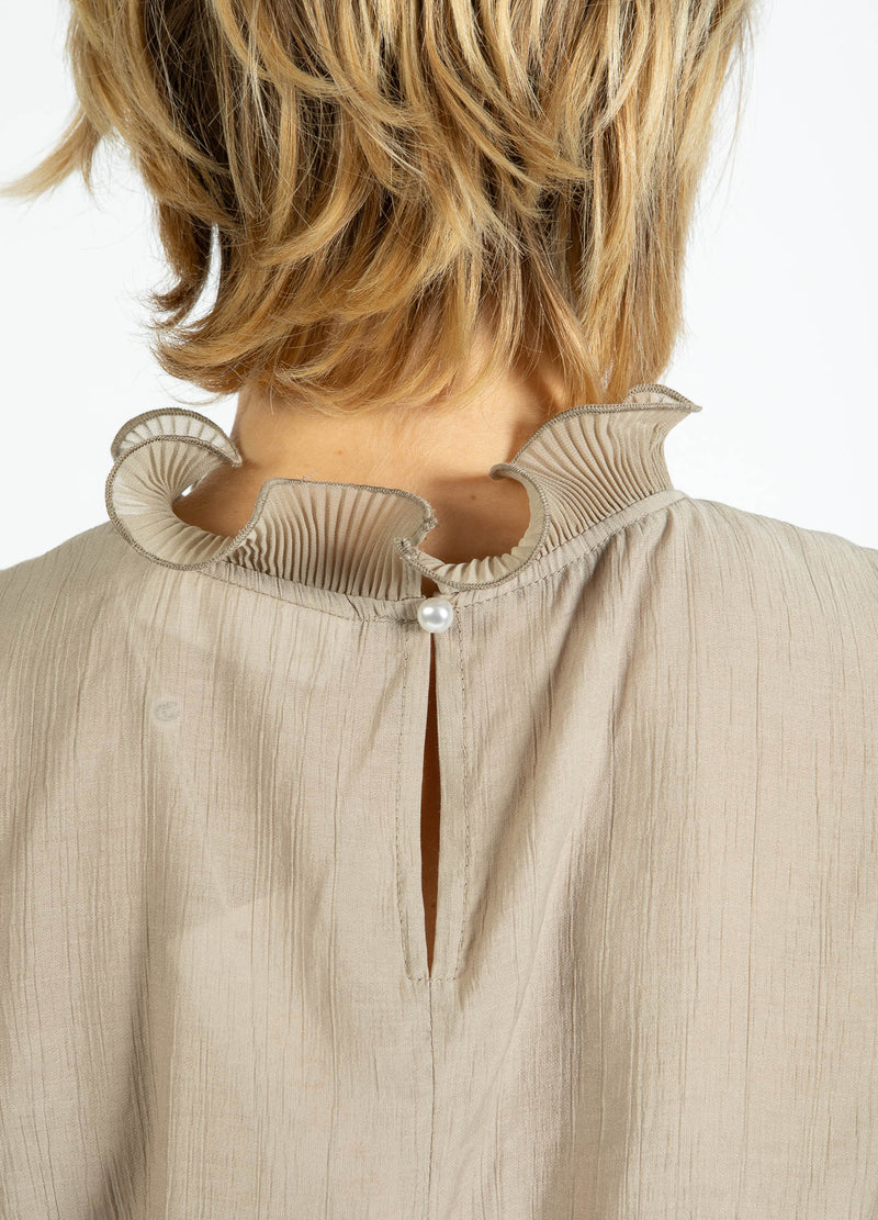 Coster Copenhagen TOP WITH RUFFLES Shirt/Blouse Grey sand - 241