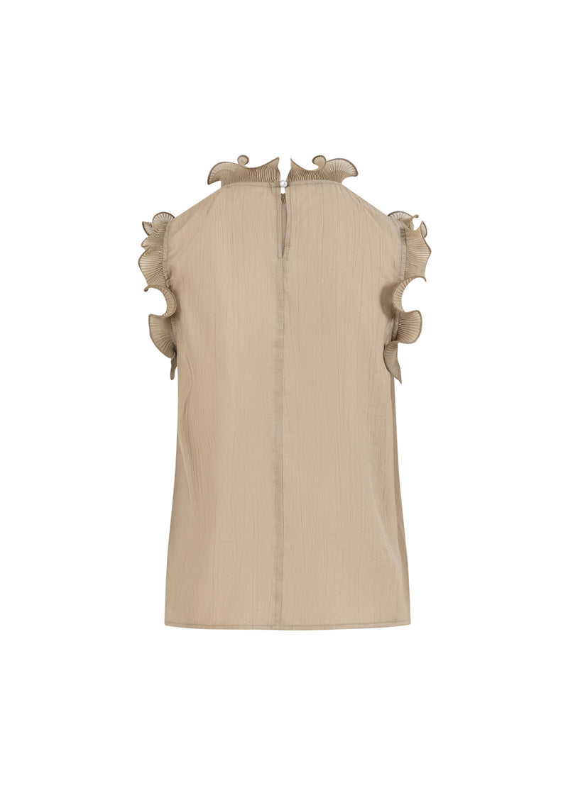 Coster Copenhagen TOP WITH RUFFLES Shirt/Blouse Grey sand - 241