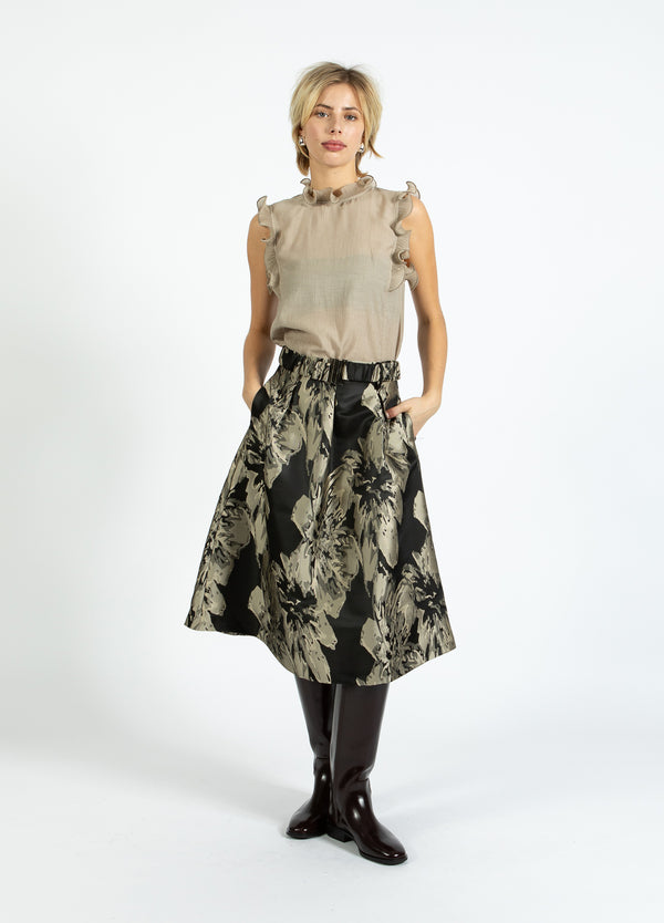 Coster Copenhagen TOP WITH RUFFLES Shirt/Blouse Grey sand - 241