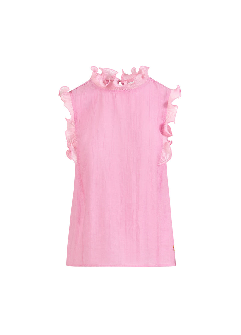Coster Copenhagen TOP WITH RUFFLES Shirt/Blouse Magenta - 861