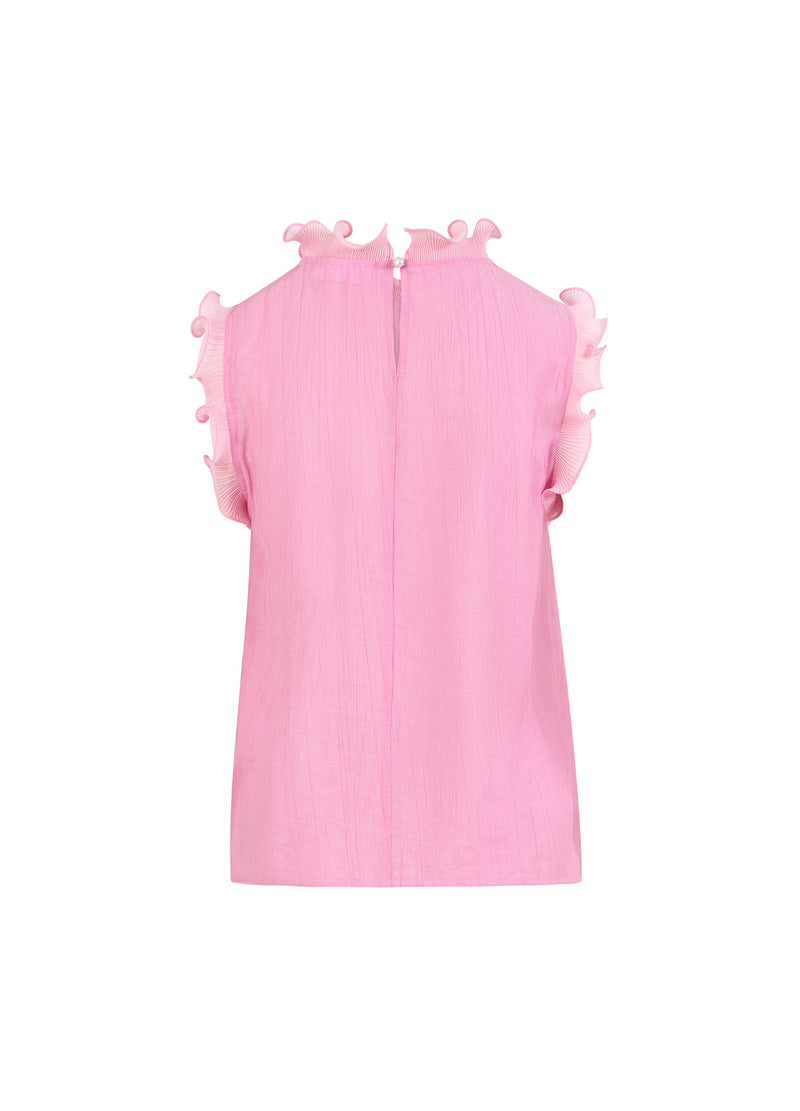 Coster Copenhagen TOP WITH RUFFLES Shirt/Blouse Magenta - 861
