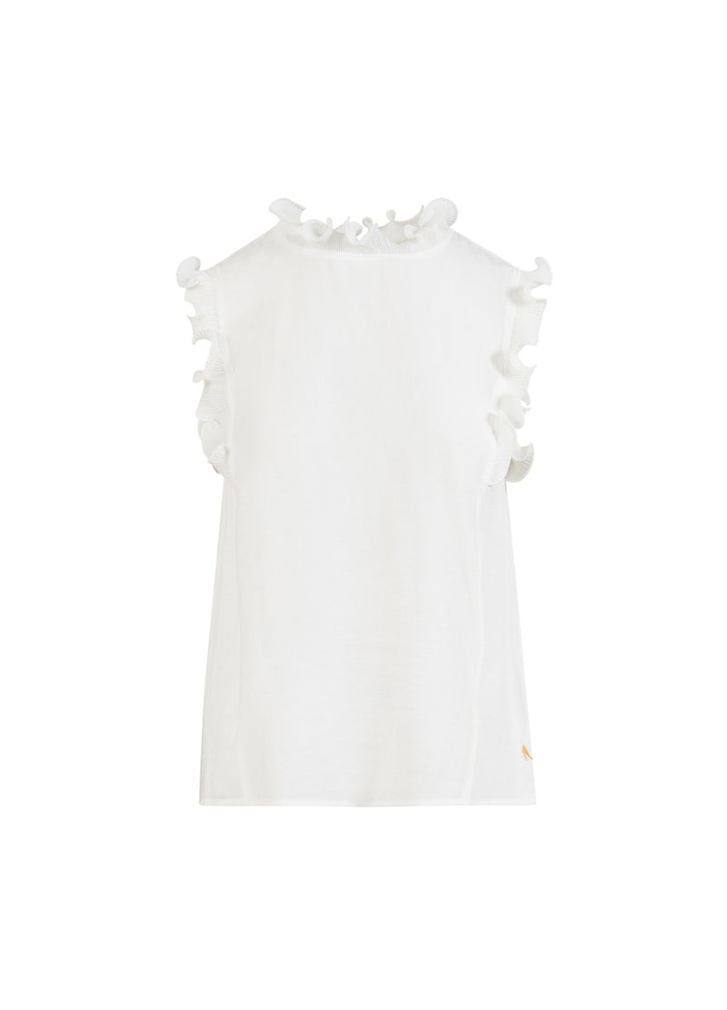 Coster Copenhagen TOP WITH RUFFLES Shirt/Blouse Off White - 202