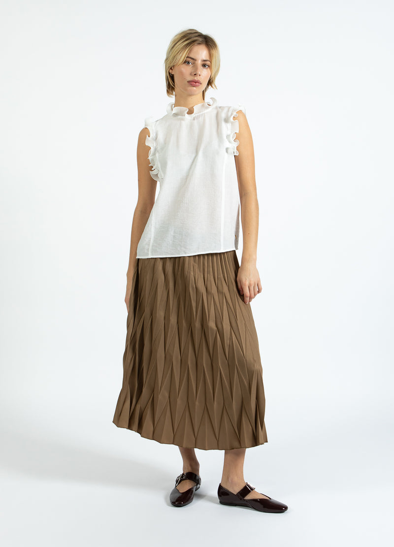 Coster Copenhagen TOP WITH RUFFLES Shirt/Blouse Off White - 202