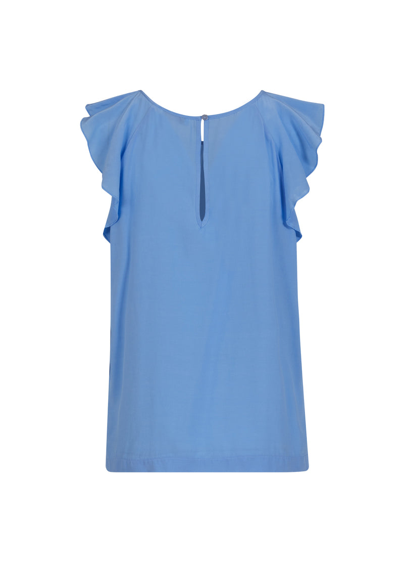 Coster Copenhagen TOP WITH RUFFLE SLEEVES Shirt/Blouse Bright sky blue - 503