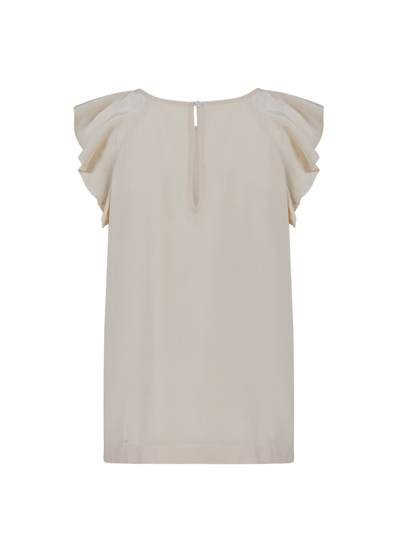 Coster Copenhagen TOP WITH RUFFLE SLEEVES Shirt/Blouse Creme - 241