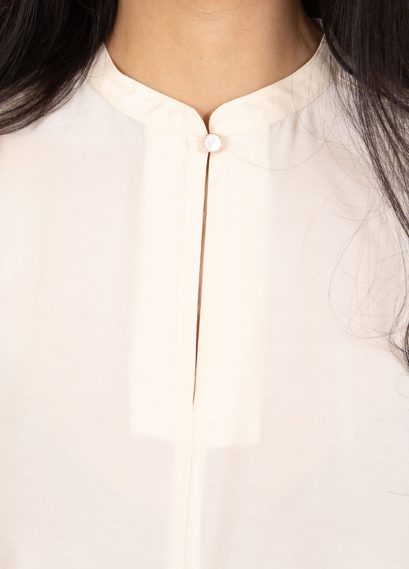 Coster Copenhagen TOP WITH STAND Shirt/Blouse Creme - 241