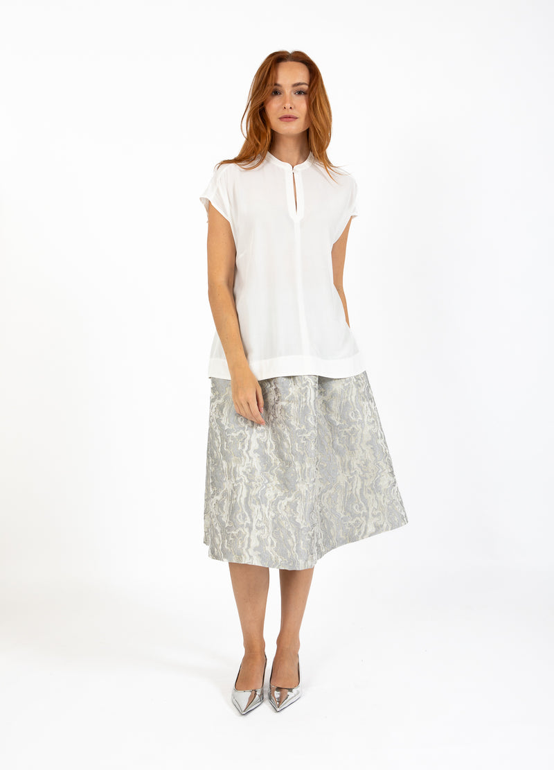 Coster Copenhagen TOP WITH STAND-UP COLLAR Shirt/Blouse Off white - 201