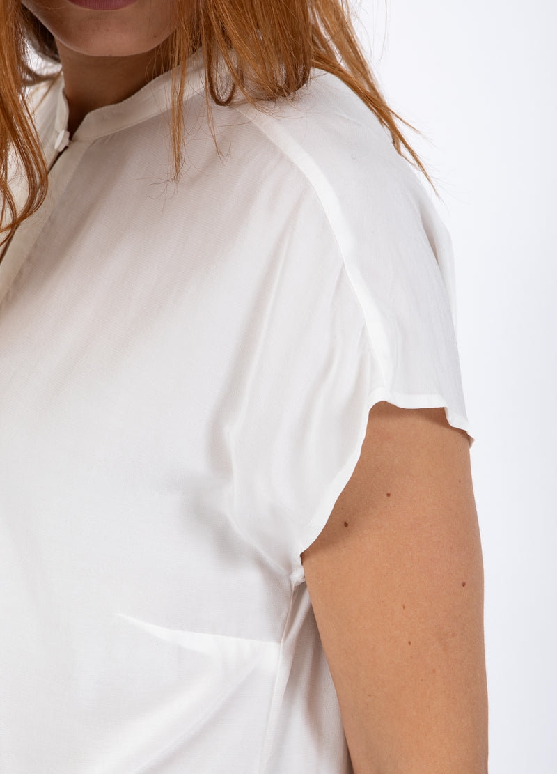 Coster Copenhagen TOP WITH STAND-UP COLLAR Shirt/Blouse Off white - 201