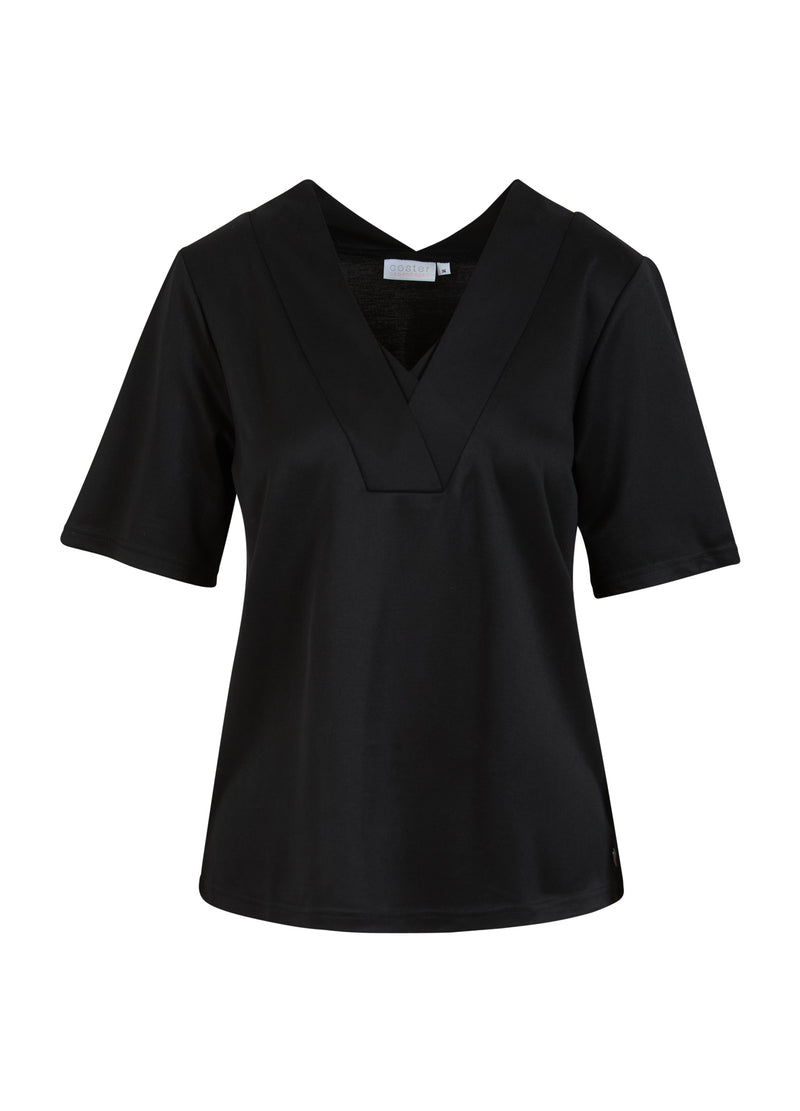 Coster Copenhagen TOP WITH V-NECK COLLAR Shirt/Blouse Black - 100