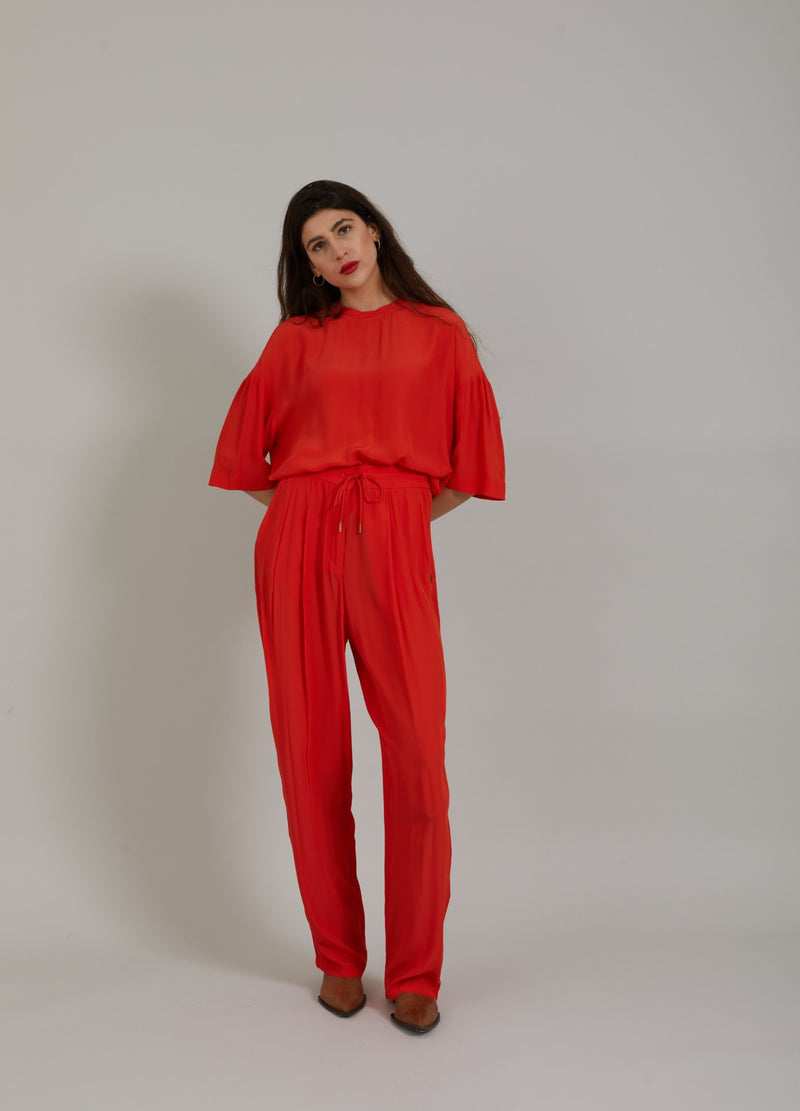Coster Copenhagen TROUSERS W. PLEATS - STELLA FIT Pants Lipstick red - 698