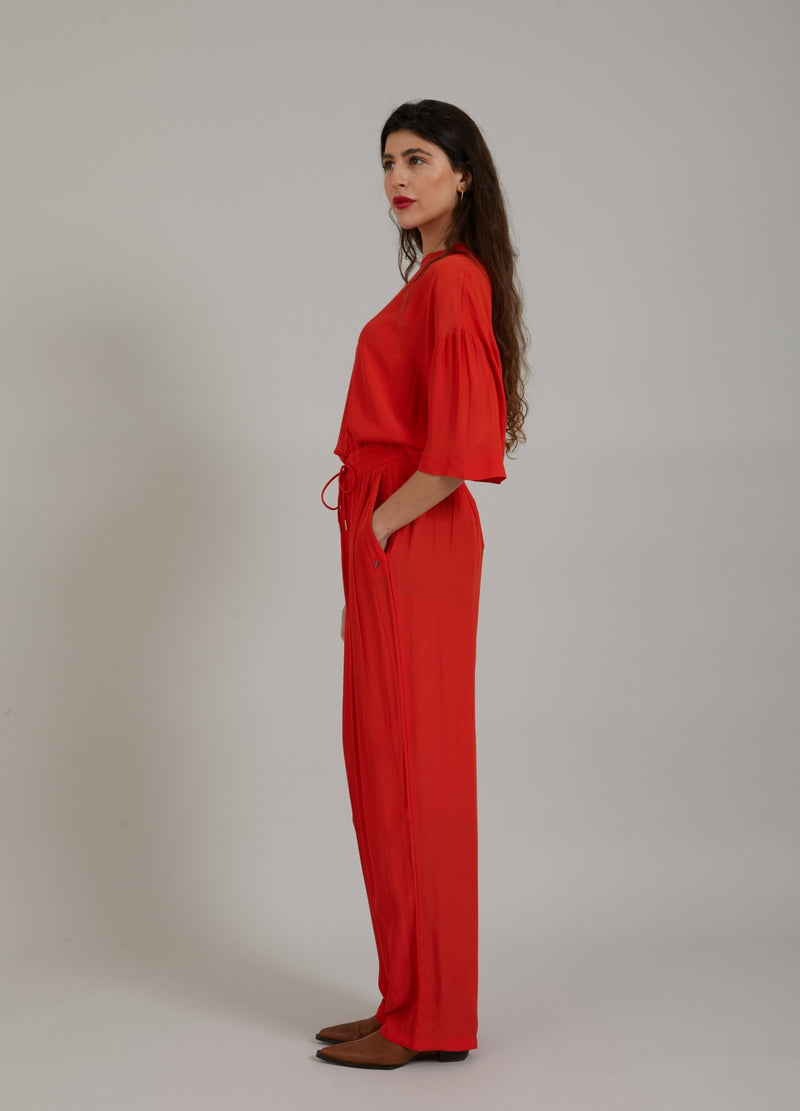 Coster Copenhagen TROUSERS W. PLEATS - STELLA FIT Pants Lipstick red - 698