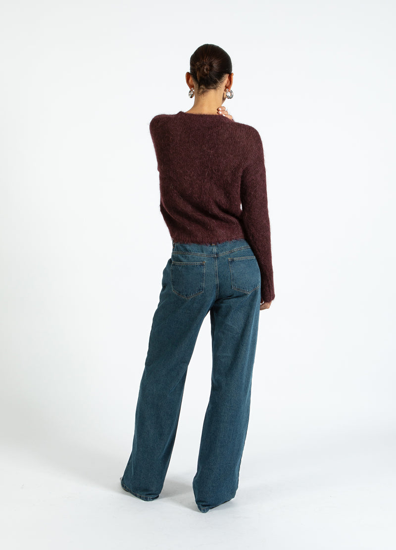 Coster Copenhagen V-NECK KNIT IN ALPACA Knitwear Bordeaux - 653