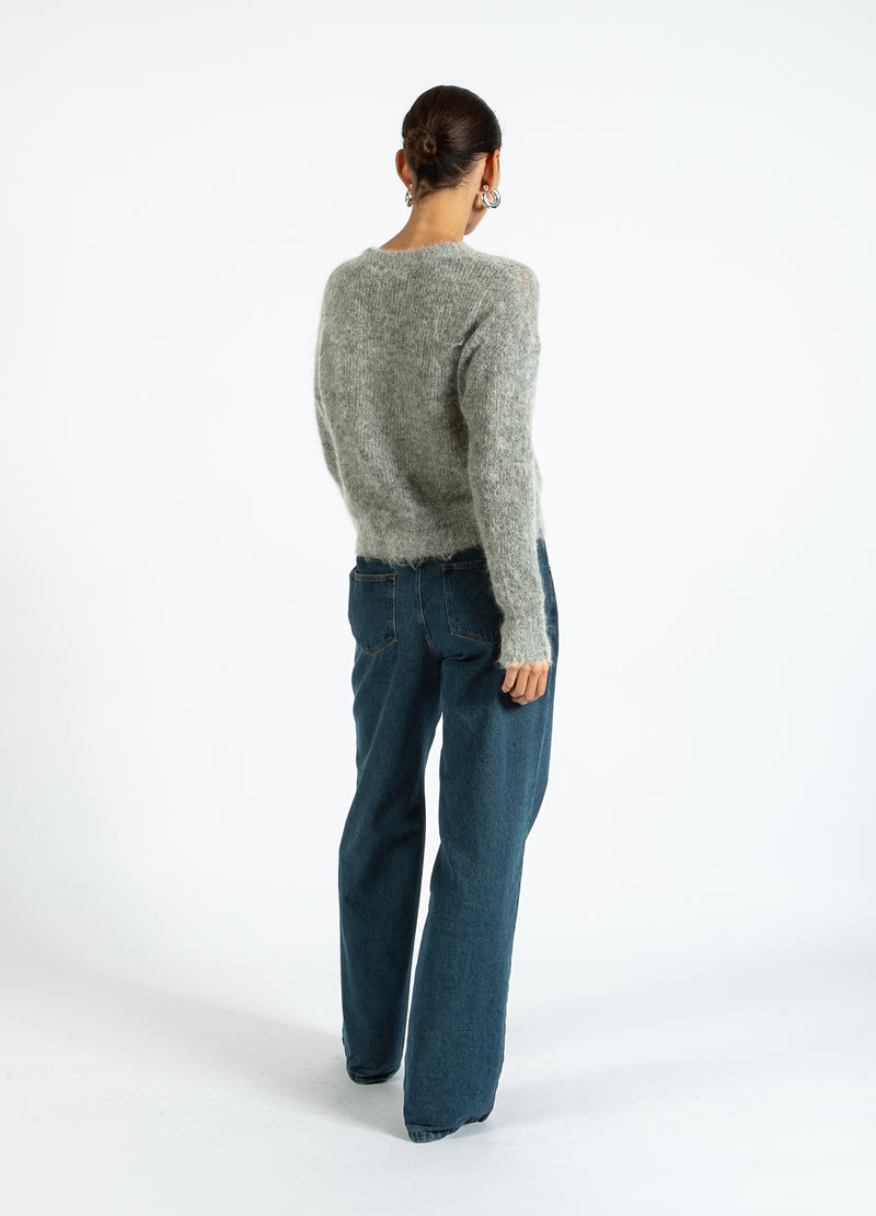 Coster Copenhagen V-NECK KNIT IN ALPACA Knitwear Light grey melange - 129
