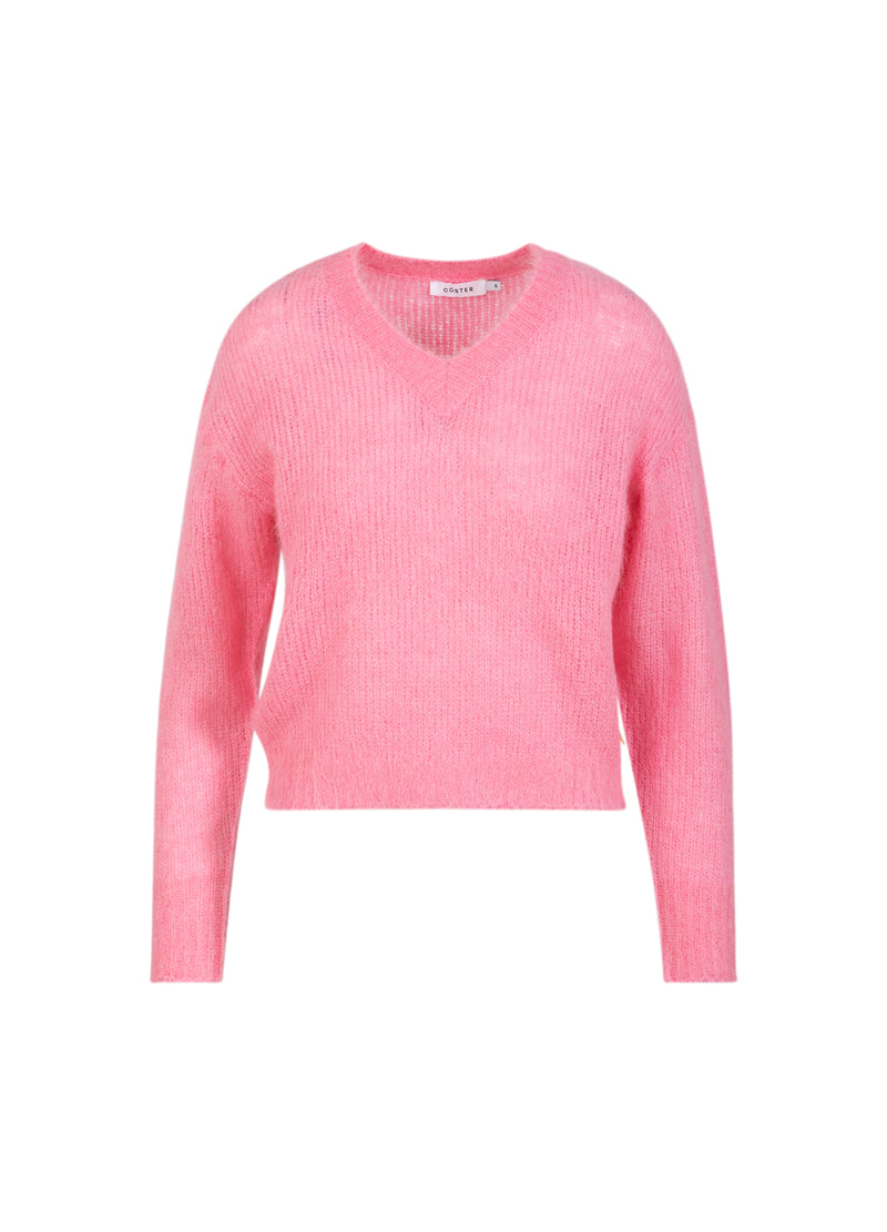 Coster Copenhagen V-NECK KNIT IN ALPACA Knitwear Tropical pink - 689